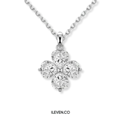 LUCKY CLOVER WHITE NECKLACE ZCD-0018 –CRAFTED IN STERLING SILVER WITH TRIPLESHIELD™