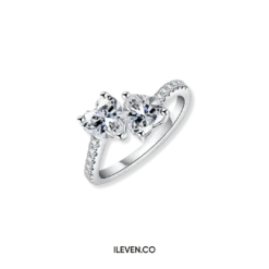 TWIN HEART PROMISE RING ETG-S0003 – CRAFTED IN STERLING SILVER WITH ETERNAGOLD™