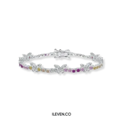 BUTTERFLY RAINBOW TENNIS BRACELET ZCB-0007 – CRAFTED IN STERLING SILVER WITH TRIPLESHIELD™